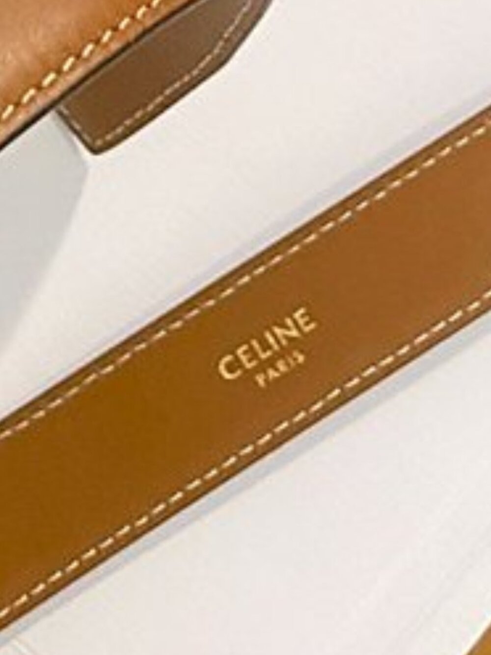 Celine Brown Leather Belt with Gold Buckle - Picture 7 of 7